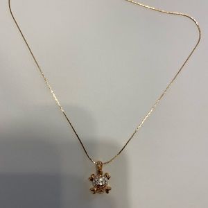 STERLING SILVER PENDANT NECKLACE WITH HIGH GOLD PLATING ON TOP
